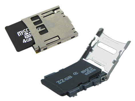MicroSD card connectors